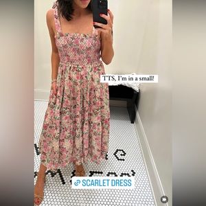 No 14 Boutique Scarlett Floral Smocked Midi Dress